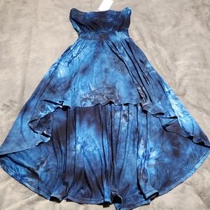 NWT Ninexis Tie Dye Strapless Dress With High‎ Low Hem